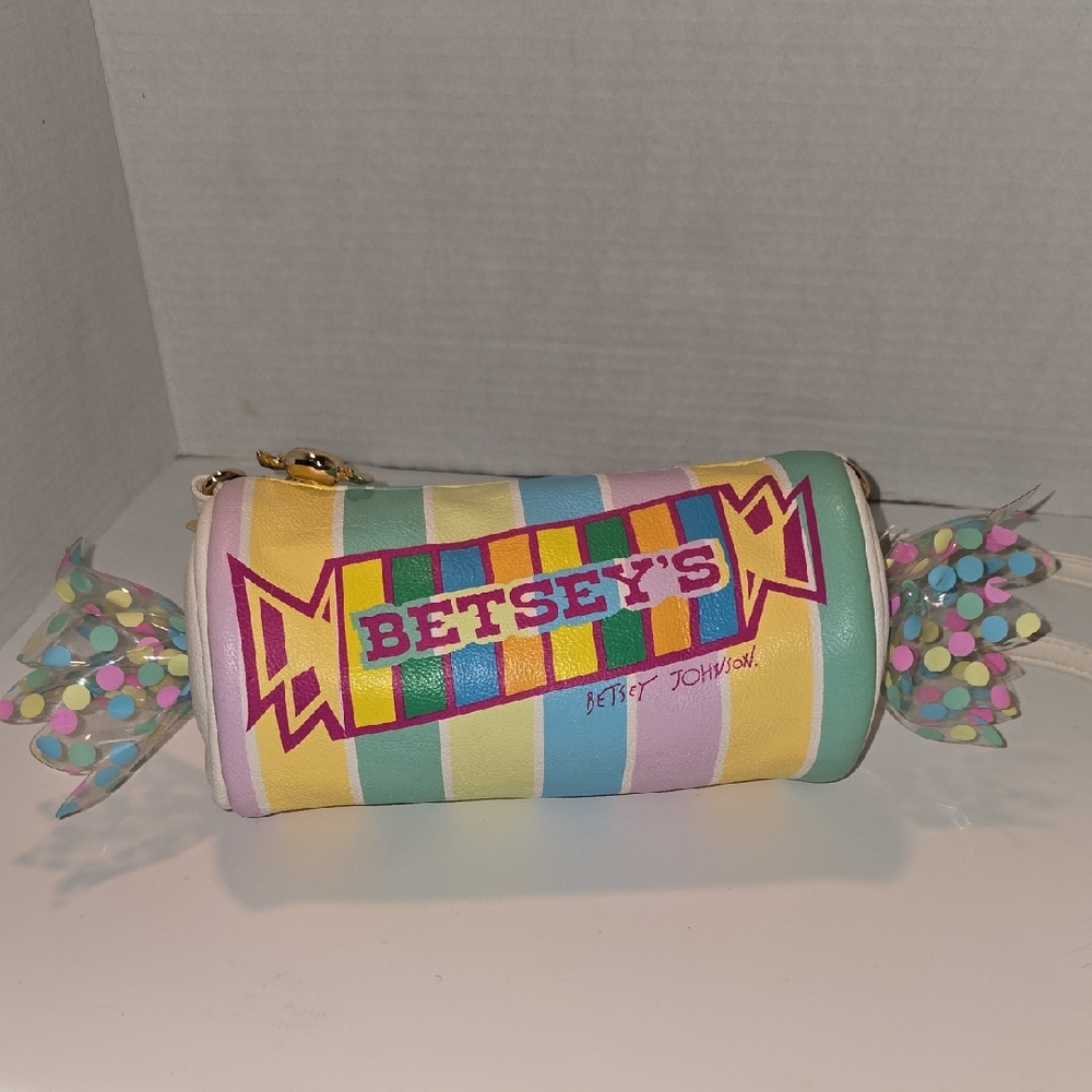 Betsey Johnson Smartie Pants Candy Roll Crossbody Bag